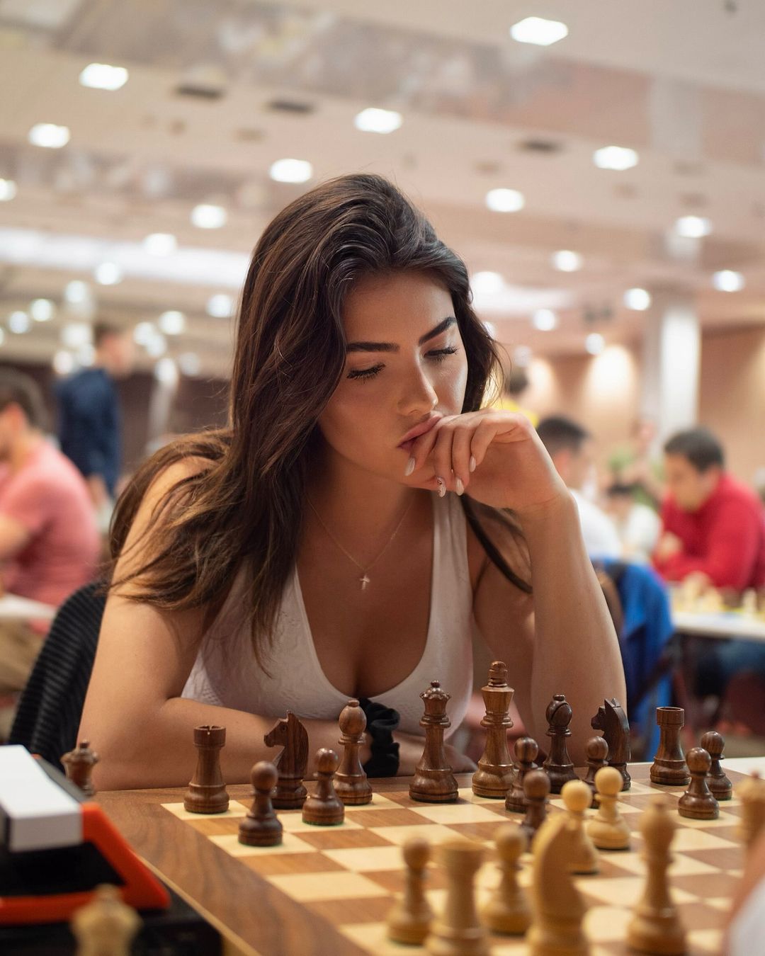 Andrea Botez Chess Player Cleavage Tits